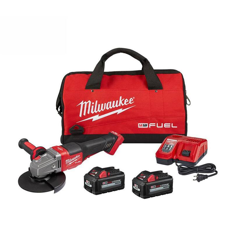 Milwaukee M18 FUEL 18-Volt Lithium-Ion Brushless Cordless 4-1/2 pulgadas / 6 pulgadas Amoladora con interruptor de paleta Kit con herramienta rotativa de corte - 2980-22-2627-20