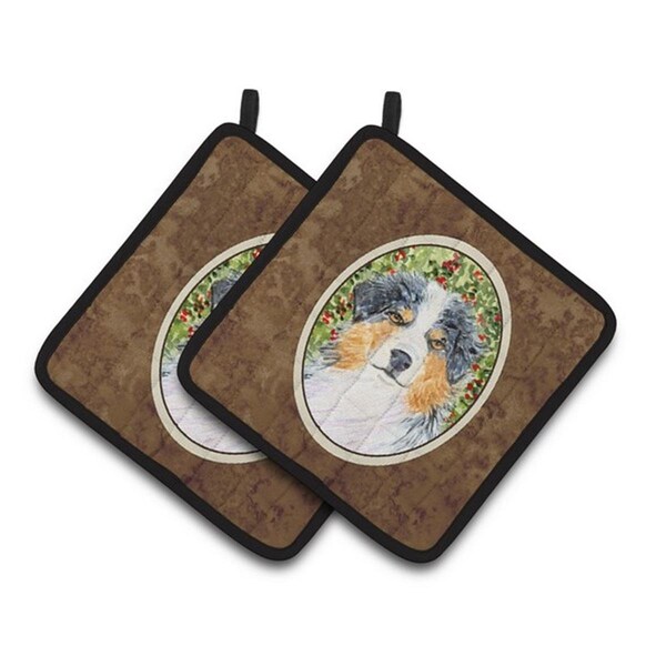 Carolines Treasures Australian Shepherd Pair of Pot Holders, 7.5 x 3 x 7.5 in. - SS8848PTHD
