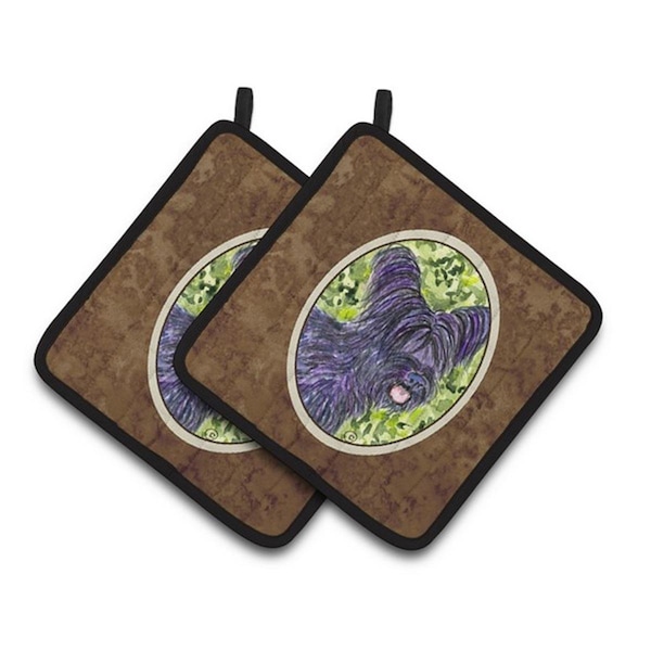 Carolines Treasures Skye Terrier Pair of Pot Holders, 7.5 x 3 x 7.5 in. - SS8718PTHD