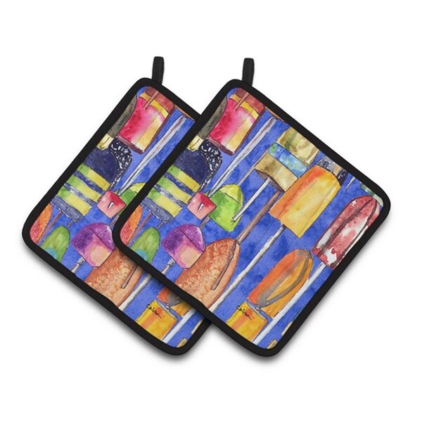 Carolines Treasures Lobster Bouys Pair of Pot Holders, 7.5 x 3 x 7.5 in. - 8723-2PTHD