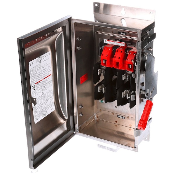 Interruptor de seguridad con fusible Siemens, trabajo pesado, 240V CA, 2 polos, 60 A, NEMA 4X - HF222S.
