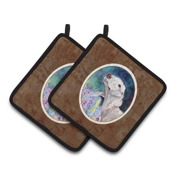 Carolines Treasures Bedlington Terrier Pair of Pot Holders, 7.5 x 3 x 7.5 in. - 7226PTHD