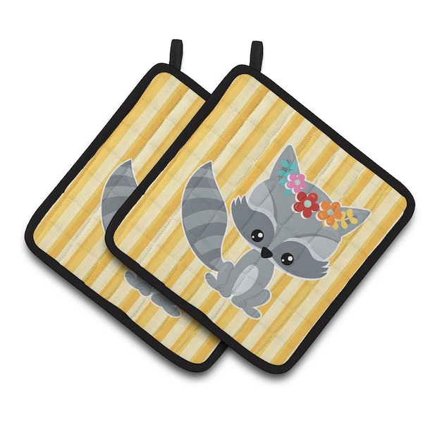 Carolines Treasures Raccoon Pair of Pot Holders - BB6791PTHD