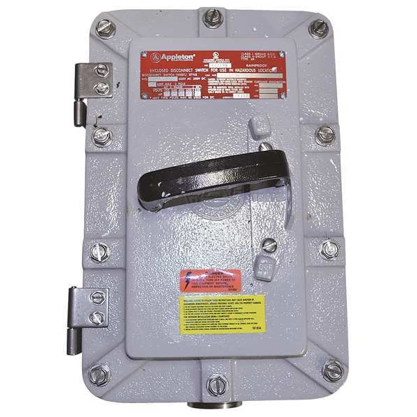 Interruptor de seguridad para ubicaciones peligrosas de Appleton Electric sin fusibles, servicio pesado, 600V, 3PST - EDS1036
