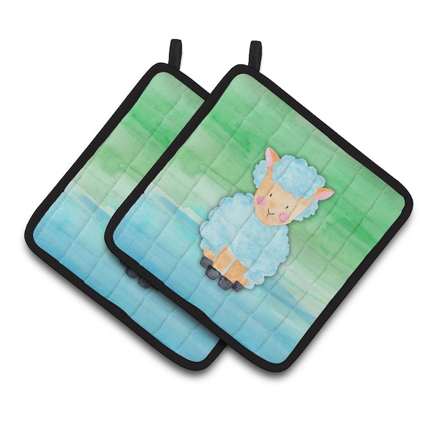 Carolines Treasures Sheep Lamb Watercolor Pair of Pot Holders - BB7414PTHD