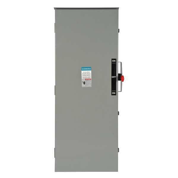 Interruptor de seguridad no fusible Siemens, servicio pesado, 240V AC, 3PST, 600 A, NEMA 1 - DTNF326