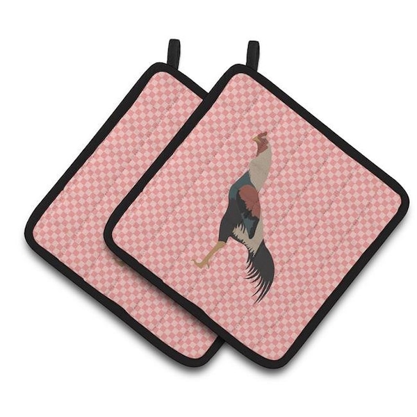 Carolines Treasures Carolines Treasures BB7838PTHD Kulang Chicken Pink Check Pair of Pot Holders - BB7838PTHD