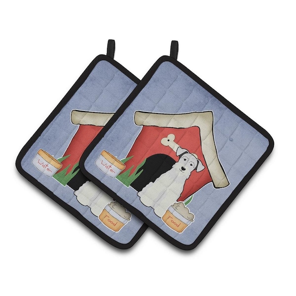 Carolines Treasures Dog House Collection Miniature Schanuzer White Pair of Pot Holders - BB2807PTHD