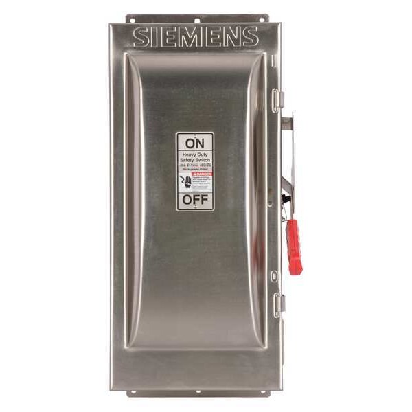 Interruptor de seguridad de fusible Siemens, servicio pesado, 240V CA, 2PST, 100 A, NEMA 4 - HF223S.