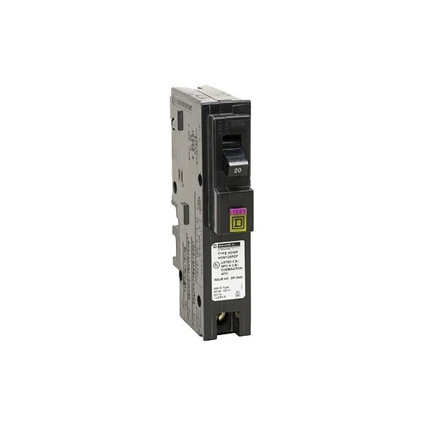 Square D Combination Circuit Breaker, HOM Series, 20A, 1 Pole, 120V AC, 10kA - HOM120PDFC