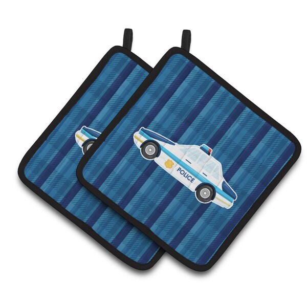Carolines Treasures Police Car Pair of Pot Holders - BB7009PTHD