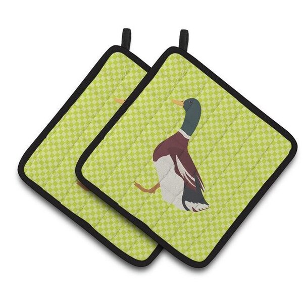 Carolines Treasures Carolines Treasures BB7682PTHD Rouen Duck Green Pair of Pot Holders - BB7682PTHD