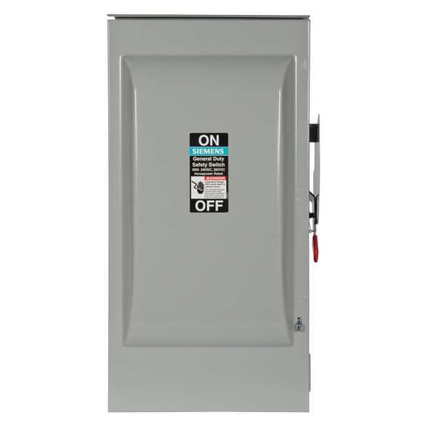 Interruptor de seguridad Siemens con fusible, de servicio general, 240V CA, 2PST, 200 A, NEMA 3R - GF224NR