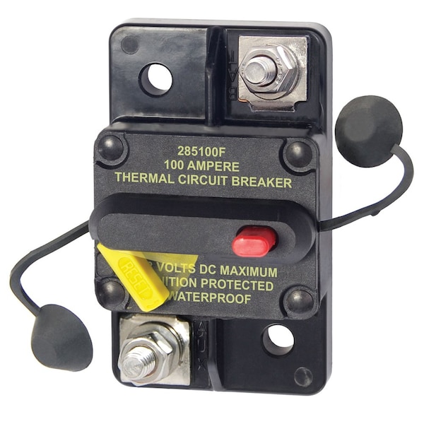 Blue Sea Systems Circuit Breaker, 285 Series, 100A, Not Rated, 3kA at 48V - 7187