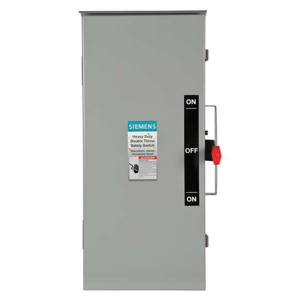 Interruptor de seguridad Siemens sin fusible, trabajo pesado, 240V CA, 3PST, 100 A, NEMA 3R - DTNF323R