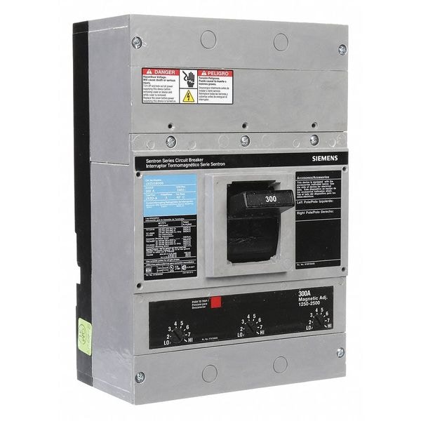 Siemens Molded Case Circuit Breaker, JXD2-A Series, 300A, 3 Pole, 240V AC, 65kA at 240V AC - JXD23B300