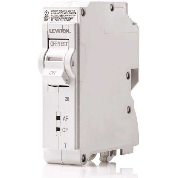 Leviton Circuit Breaker, 20A, 1 Pole, 120V AC - R02-LB120-DFR