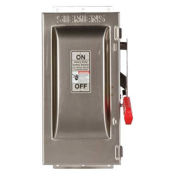 Interruptor de seguridad Siemens no fusible, uso pesado, 600V CA, 2PST, 30 A, NEMA 3R - HNF261S