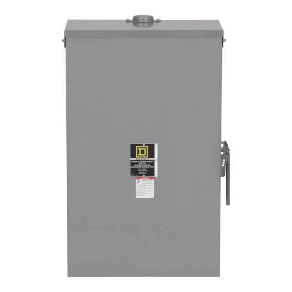 Interruptor de seguridad sin fusible Square D, de servicio pesado, 480V CA, 3 polos, 200 A, NEMA 3R - 82344RB.