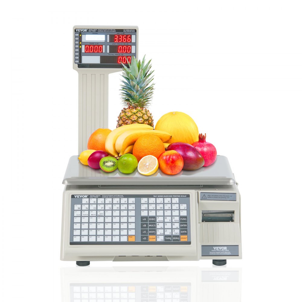 VEVOR Electronic Price Computing Scale, 66 LB Digital Deli Weight Scales, LCD & LED Digital Commercial Food Fruit Meat Produce Counting Weight, for Retail Store, Kitchen, Restaurant Market, and Farmer - DZJJC66BCDDBUKCUVV1