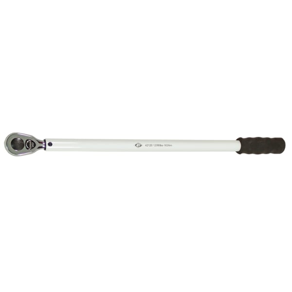 American Forge & Foundry 1/2 in Drive Torque Wrench, Preset, 120 ft./lbs 163 Nm, White - 42120
