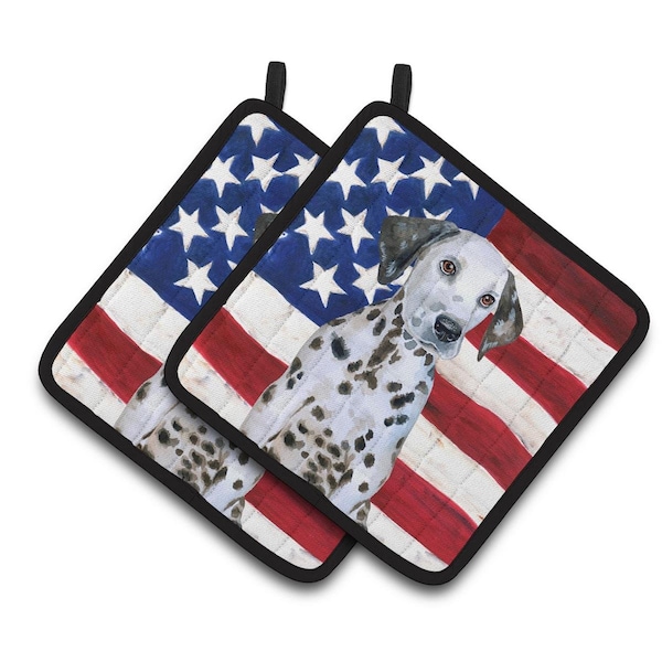 Carolines Treasures Dalmatian Puppy Patriotic Pair of Pot Holders - BB9708PTHD