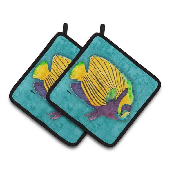 Carolines Treasures Tropical Fish Pair of Pot Holders, 7.5 x 3 x 7.5 in. - 8674PTHD