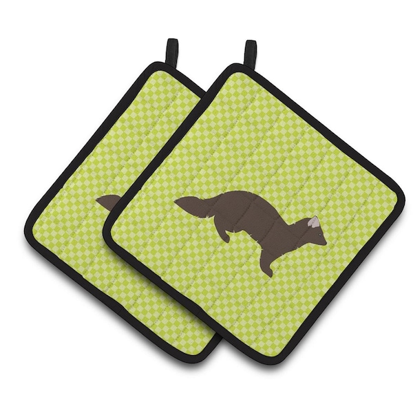 Carolines Treasures Sable Marten Green Pair of Pot Holders - BB7695PTHD