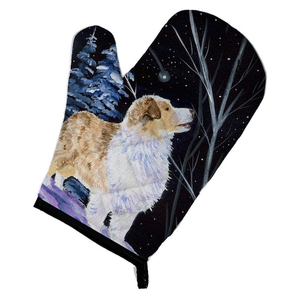 Carolines Treasures Starry Night Australian Shepherd Oven Mitt - SS8367OVMT