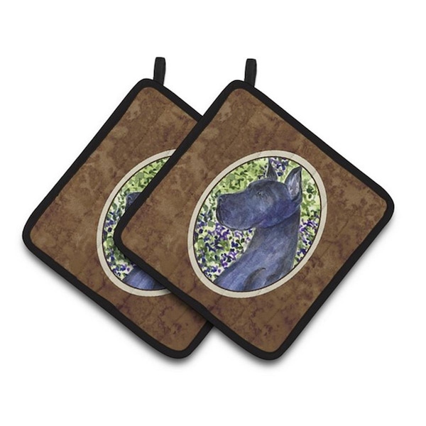 Carolines Treasures Great Dane Pair of Pot Holders, 7.5 x 3 x 7.5 in. - SS8745PTHD
