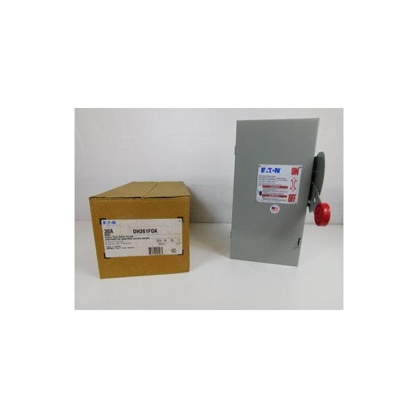 Interruptor de seguridad fusible de servicio pesado de un solo tiro Eaton, hoja visible mejorada, 30 A, - DH261FGK.
