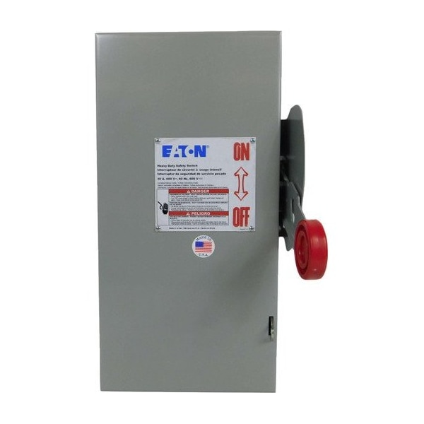 Interruptor de seguridad fusible de servicio pesado de un solo tiro Eaton, hoja visible mejorada, 30 A, - DH261FGK.