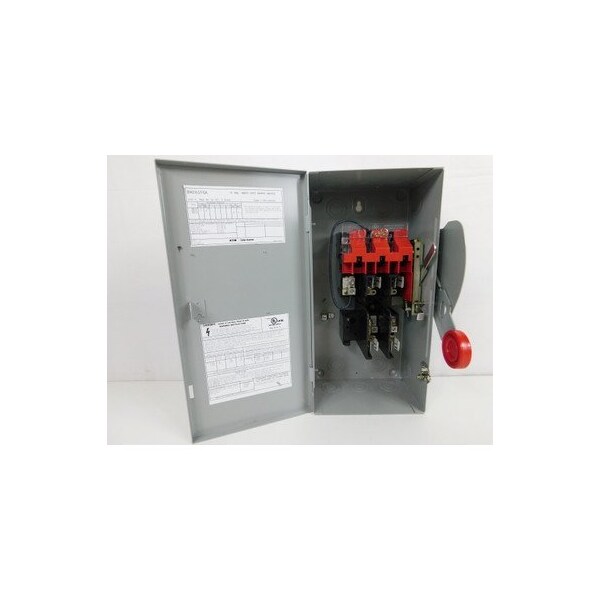 Interruptor de seguridad fusible de servicio pesado de un solo tiro Eaton, hoja visible mejorada, 30 A, - DH261FGK.