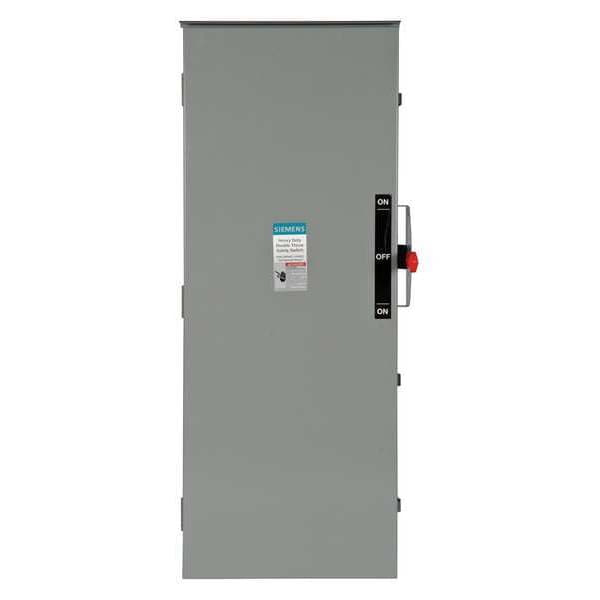 Interruptor de seguridad de un polo Siemens no fusible, pesado, 240V AC, 2PST, 200 A, NEMA 3R - DTNF224R