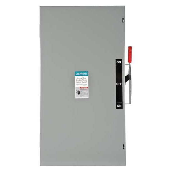 Interruptor de seguridad Siemens de un solo tiro no fusible, uso rudo, 240V AC, 2PST, 200 A, NEMA 1 - DTNF224