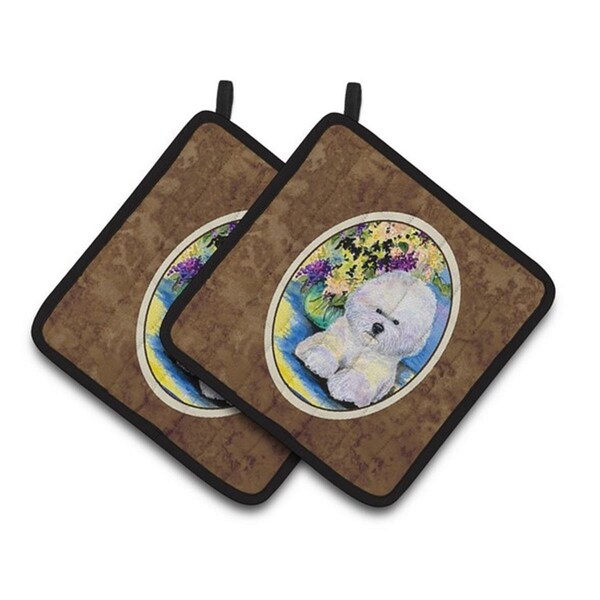 Carolines Treasures Bichon Frise Pair of Pot Holders, 7.5 x 3 x 7.5 in. - SS8295PTHD