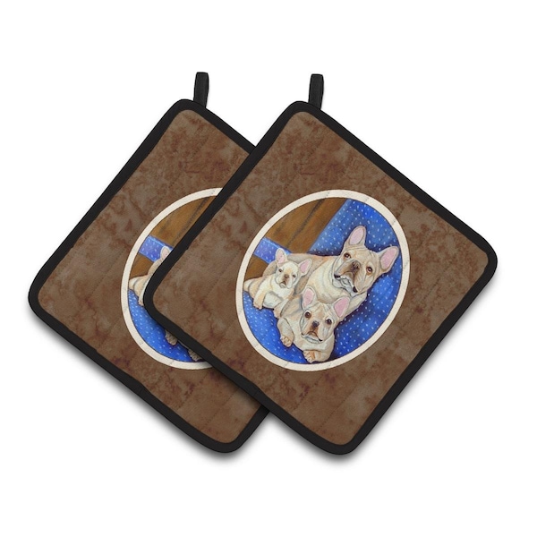 Carolines Treasures French Bulldog Mommas Love Pair of Pot Holders - 7055PTHD