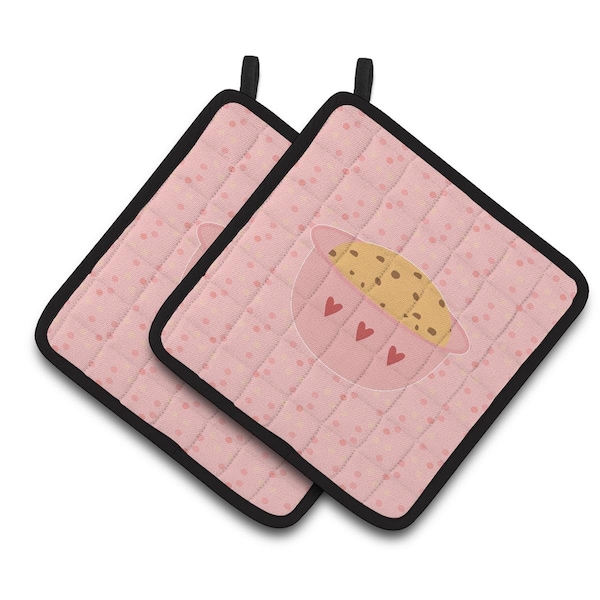 Carolines Treasures Cookie Dough Pink Pair of Pot Holders - BB7266PTHD