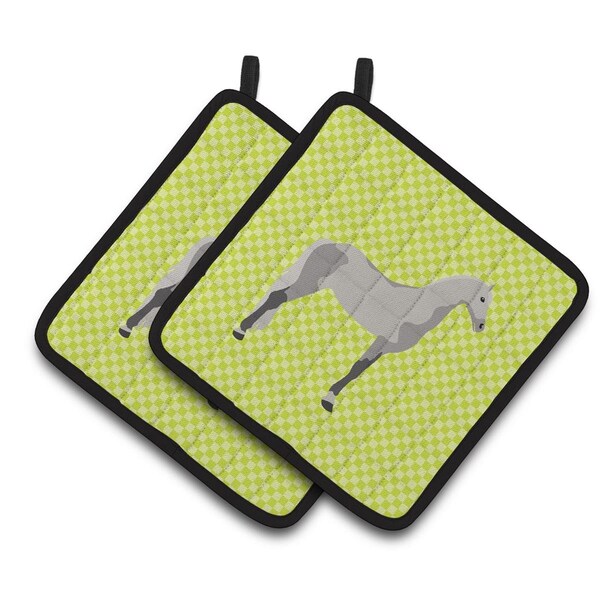 Carolines Treasures Orlov Trotter Horse Green Pair of Pot Holders - BB7734PTHD
