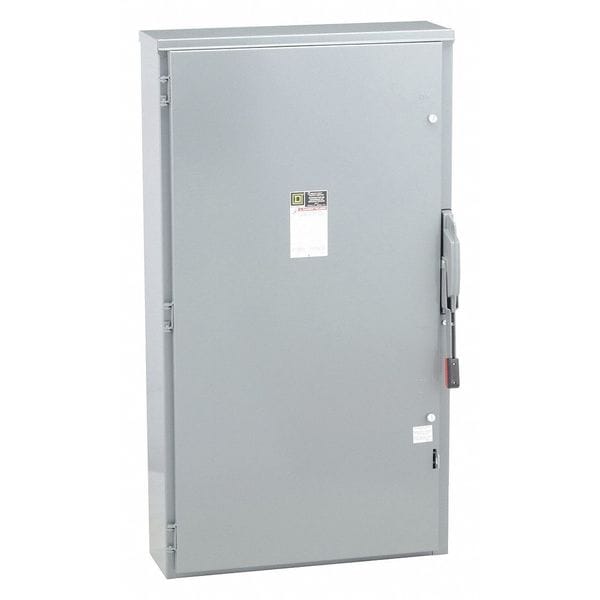 Interruptor de seguridad con fusible Square D, servicio pesado, 240V CA/250V CC, 2PST, 400 A, NEMA 3R - H225NR
