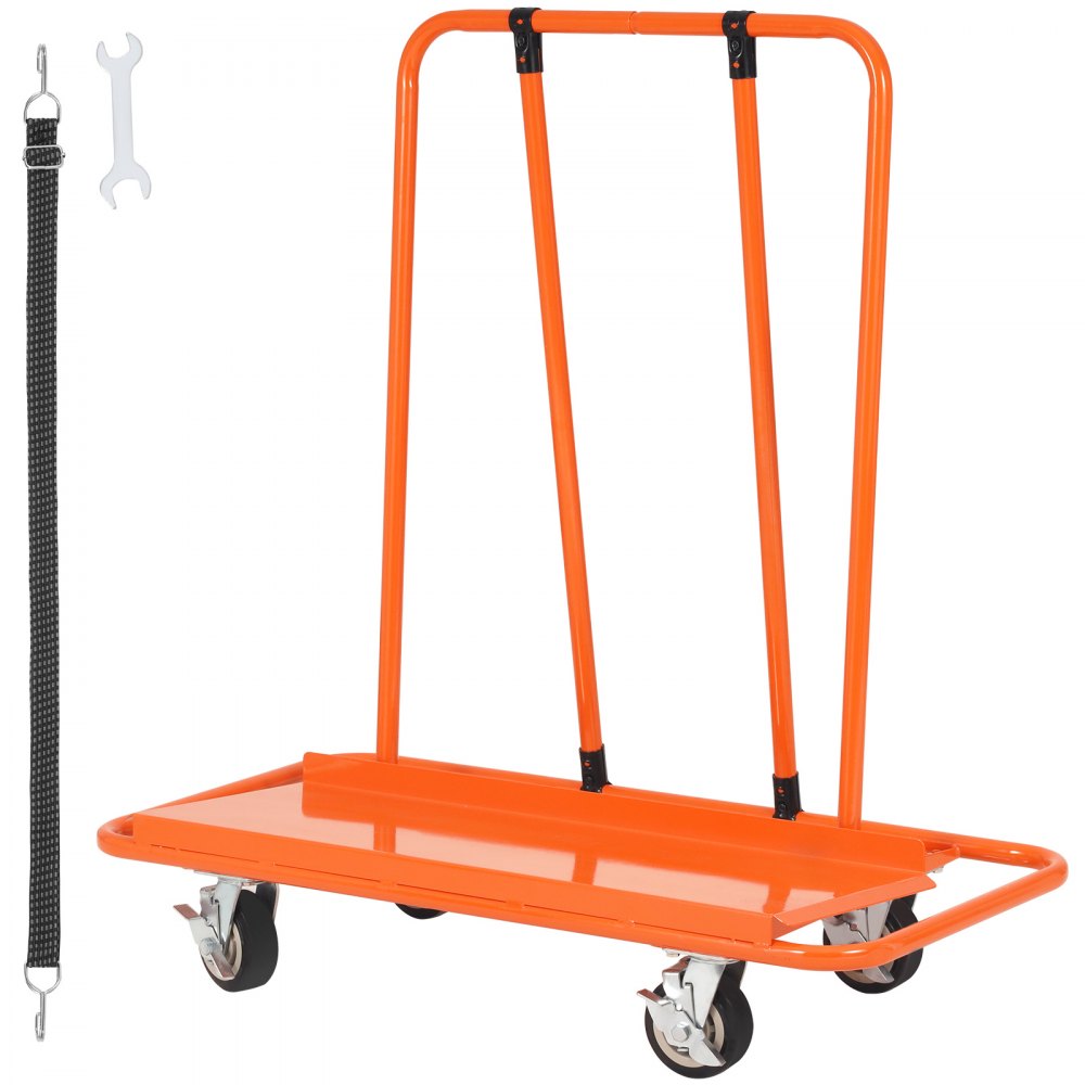 VEVOR Drywall Cart, 3000 LBS Panel Dolly Cart with 45.28" x 21.8" Deck and 5" Swivel Wheels, Heavy-Duty Drywall Sheet Cart, Handling Wall Panel, Sheetrock, Lumber, for Garage, Home, Warehouse - BLTCDGS000008IV4SV0