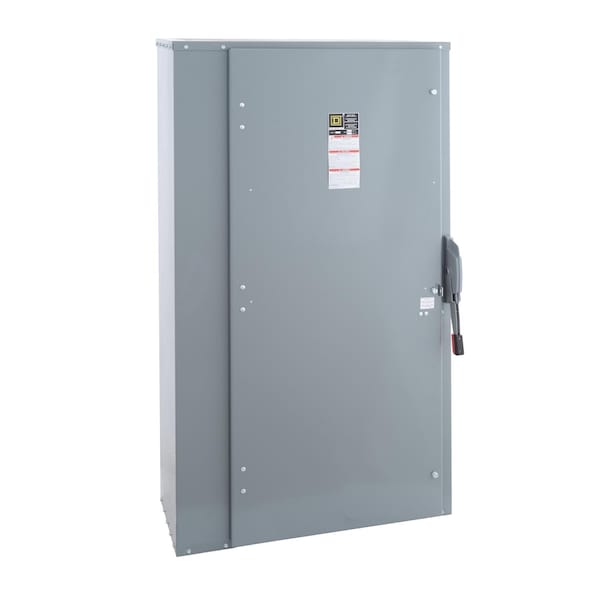 Interruptor de seguridad de acción única sin fusibles Square D, de servicio pesado, 600V AC/DC, 3PST, 1200 A, NEMA 1 - HU368
