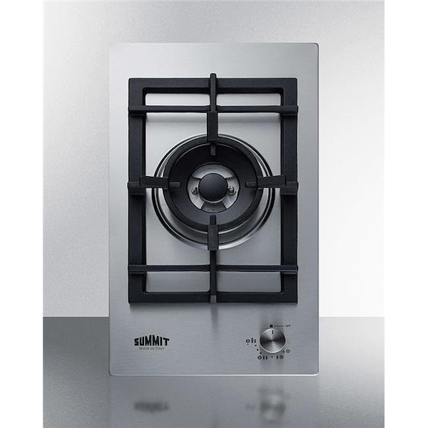Summit Appliance Summit Appliance GCJ1SS 12 in. Stainless Steel Wide 1 Burner Gas Cooktop; Stainless Steel - GCJ1SS