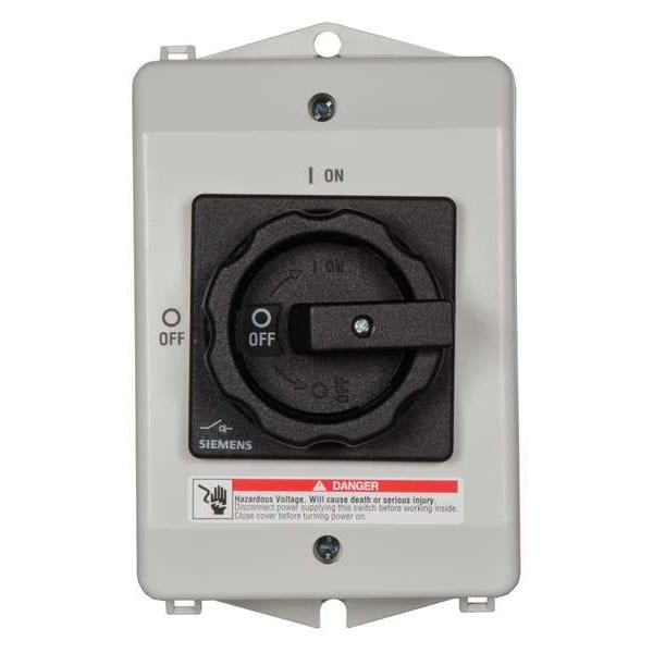 Interruptor de seguridad Siemens sin fusible, de servicio pesado, 600V CA, 3PST, 30 A, NEMA 1, 12K, 4X - 3LD22640TB510US2
