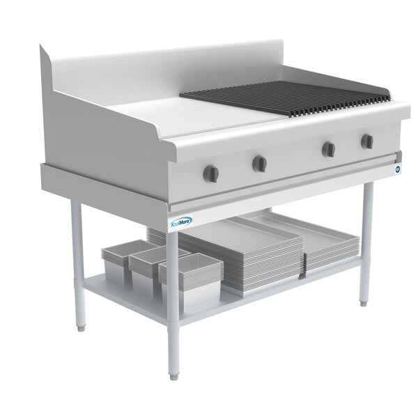 Koolmore 16 Gauge Stainless Steel Commercial Equipment Stand - 30 x 48 Heavy Duty Griddle Stand w/Undershelf - EQT-163048