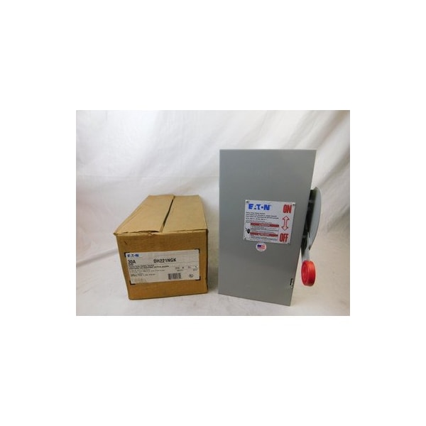 Interruptor de seguridad fusible de un solo tiro de servicio pesado Eaton, hoja visible mejorada, 30 A, DH221NGK