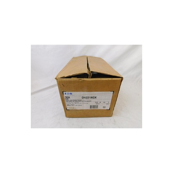 Interruptor de seguridad fusible de un solo tiro de servicio pesado Eaton, hoja visible mejorada, 30 A, DH221NGK
