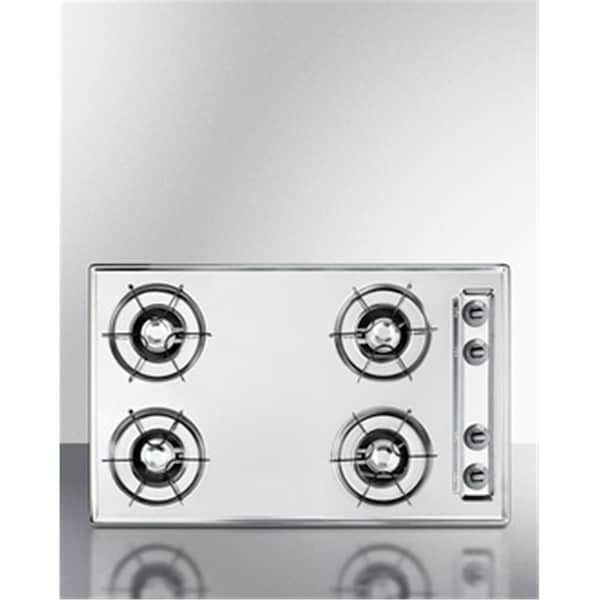Summit 30 in. Wide 4 Burner Gas CooktopChrome with Gas Spark Ignition - ZNL053