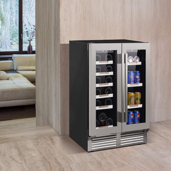 Avanti ELITE Side by Side Wine/Beverage Cooler, Stainless Steel - WBE1956Z3S