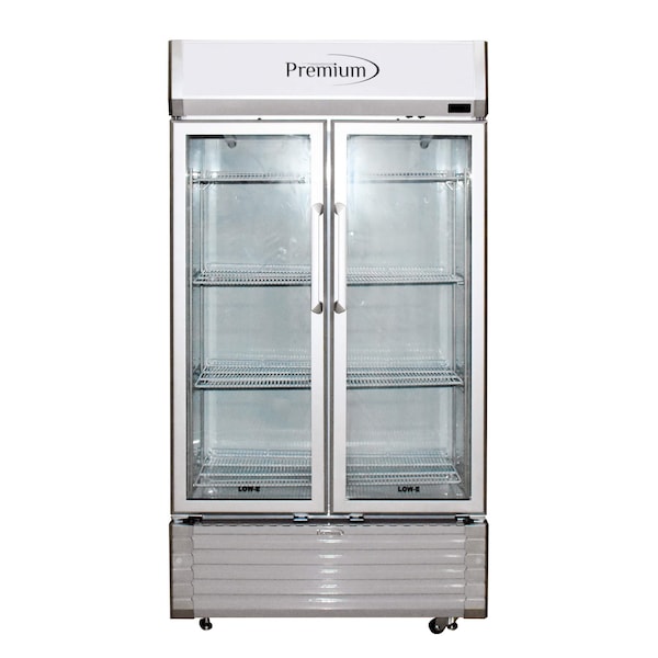 Premium Levella Premium Levella 18 cu. ft. Commercial Display Refrigerator Two Glass Door Merchandiser in Silver - PRN185DX
